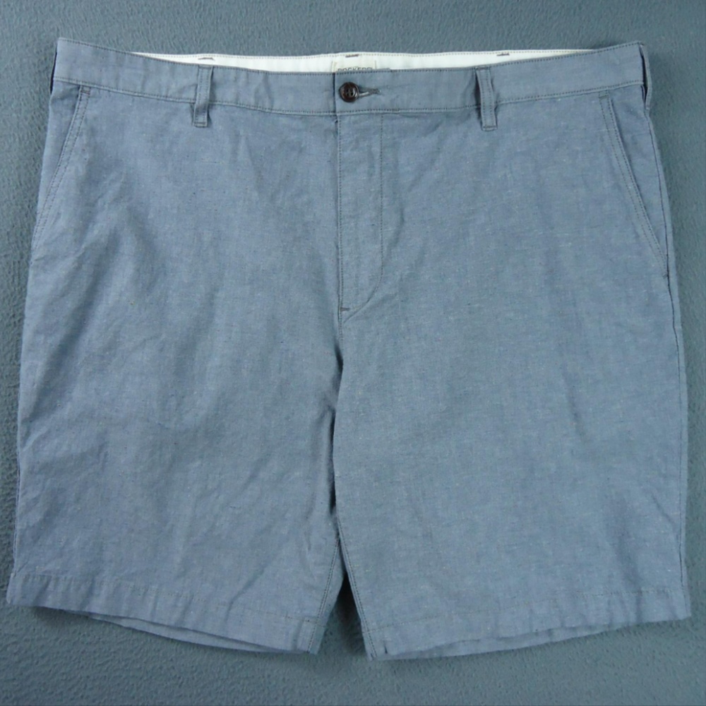 Dockers Mens 42 Blue Chambray Rainbow Nep Shorts Confetti Fleck Casual Chino 9"